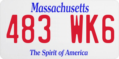 MA license plate 483WK6