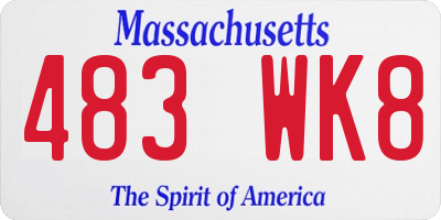 MA license plate 483WK8