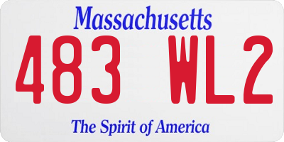 MA license plate 483WL2