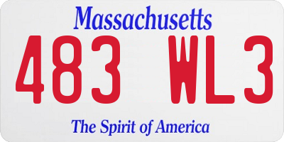 MA license plate 483WL3
