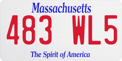 MA license plate 483WL5