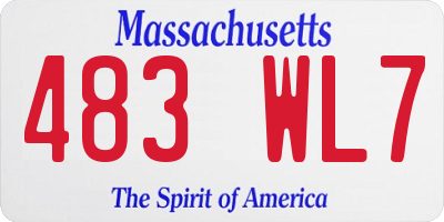 MA license plate 483WL7
