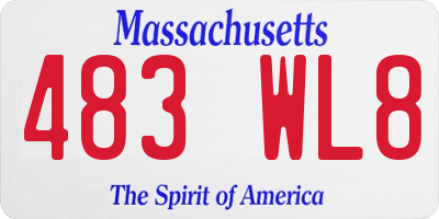 MA license plate 483WL8