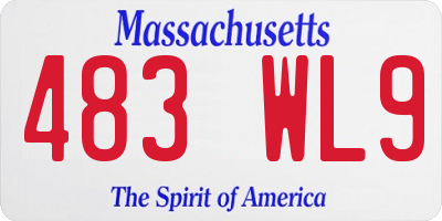 MA license plate 483WL9