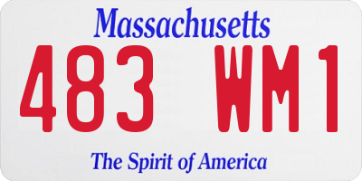 MA license plate 483WM1
