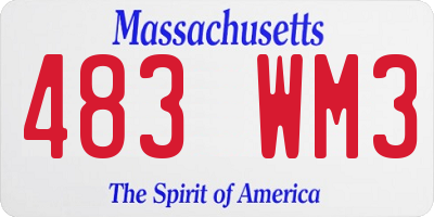 MA license plate 483WM3