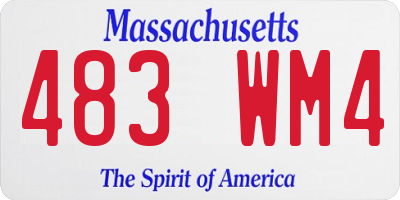 MA license plate 483WM4