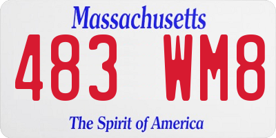 MA license plate 483WM8