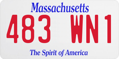 MA license plate 483WN1