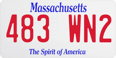 MA license plate 483WN2