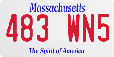 MA license plate 483WN5
