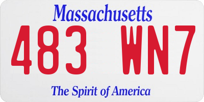 MA license plate 483WN7