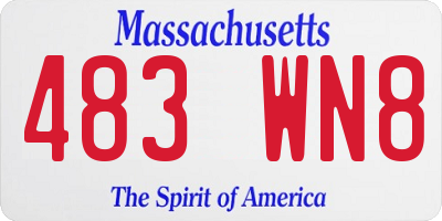 MA license plate 483WN8