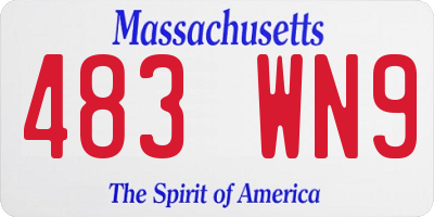 MA license plate 483WN9