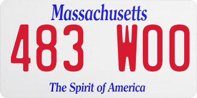 MA license plate 483WO0