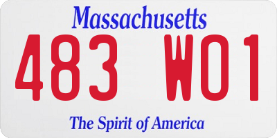 MA license plate 483WO1