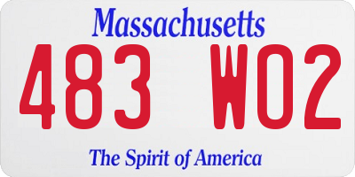 MA license plate 483WO2