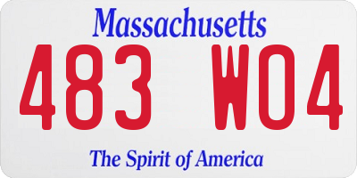 MA license plate 483WO4