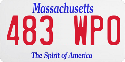 MA license plate 483WP0