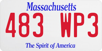 MA license plate 483WP3
