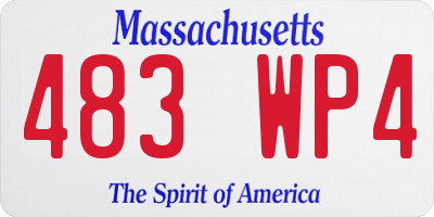 MA license plate 483WP4