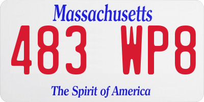 MA license plate 483WP8