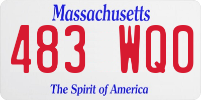 MA license plate 483WQ0
