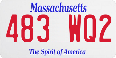 MA license plate 483WQ2