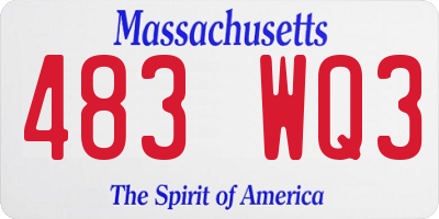MA license plate 483WQ3