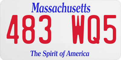 MA license plate 483WQ5