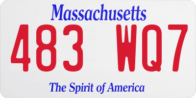 MA license plate 483WQ7