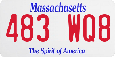 MA license plate 483WQ8