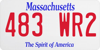 MA license plate 483WR2