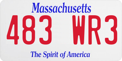 MA license plate 483WR3