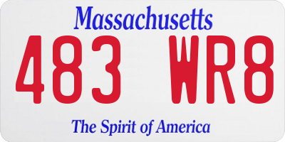 MA license plate 483WR8