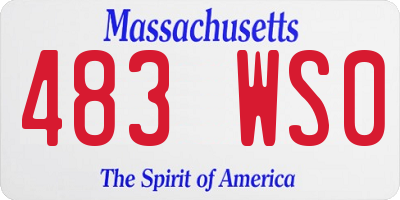MA license plate 483WS0
