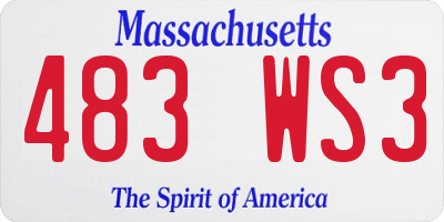 MA license plate 483WS3
