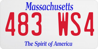 MA license plate 483WS4