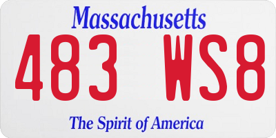 MA license plate 483WS8