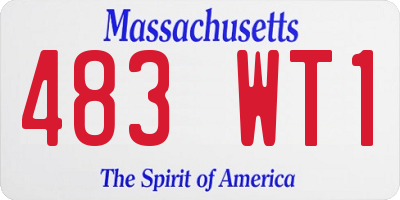 MA license plate 483WT1
