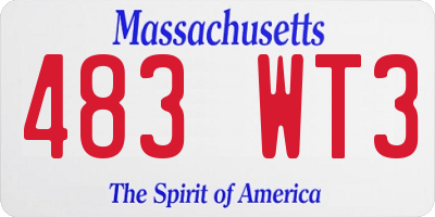 MA license plate 483WT3