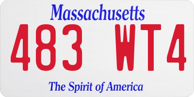 MA license plate 483WT4