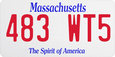 MA license plate 483WT5