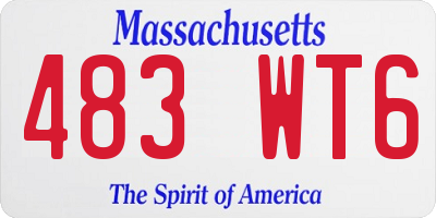MA license plate 483WT6