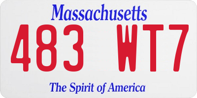 MA license plate 483WT7