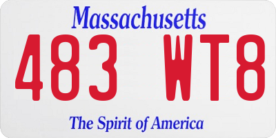 MA license plate 483WT8