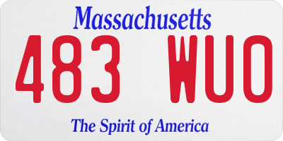 MA license plate 483WU0