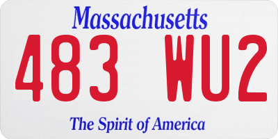 MA license plate 483WU2
