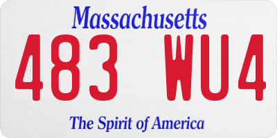 MA license plate 483WU4