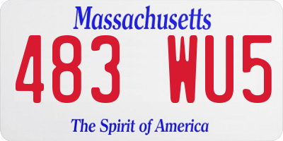 MA license plate 483WU5